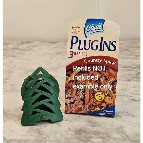 Vintage 90s RARE Glade Plugins Green Christmas Tree Gel Fragrance Plug In Warmer - Picture 5 of 5